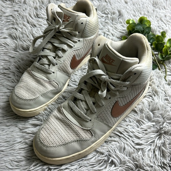 Nike Women's Court Borough Mid Premium Casual Sneakers light bone rose gold 9 - Picture 2 of 10